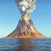 Volcano In The Middle Of The Ocean Diamond Painting