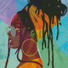 Woman With Locs Colorful Art Diamond Painting