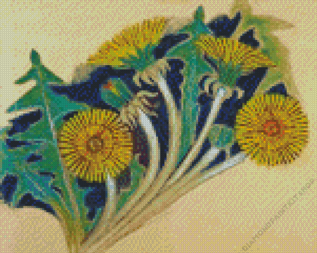 Wyspianski Sow Thistle Flowers Diamond Painting