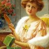 Young Lady With Mirror Emile Vernon Diamond Painting