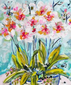 Abstract Orchid Vase Diamond Painting