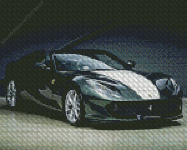 Black And White Ferrari 812 Diamond Painting