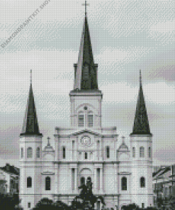 Black And White St. Louis Cathedral Diamond Painting