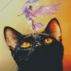 Black Cat And Fairy Diamond Painting