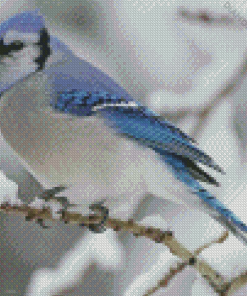 Blue Bird And Snow Diamond Painting