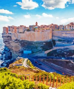 Bonifacio Town In Corsica Island Diamond Painting