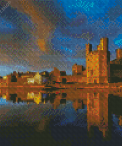 Caernarfon Castle At Sunset Diamond Painting