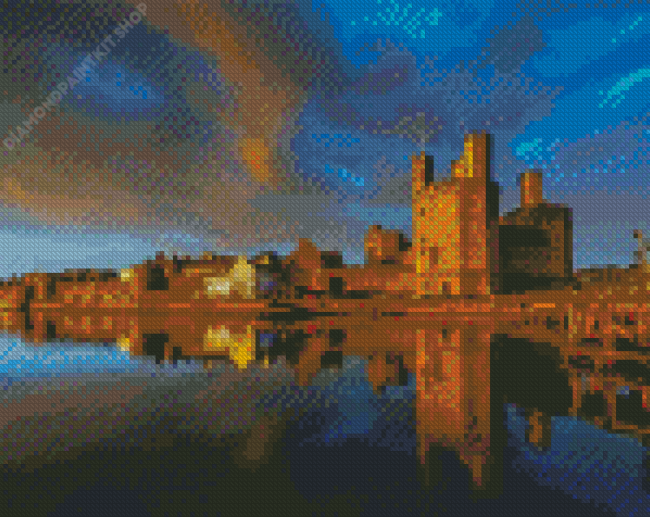 Caernarfon Castle At Sunset Diamond Painting