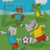 Cartoon Animals Playing Sports Diamond Painting