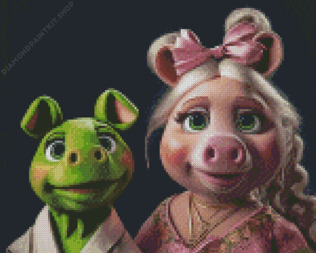 Cute Miss Piggy And Kermit Diamond Painting
