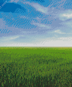 Green Grass Field Landscape Diamond Painting