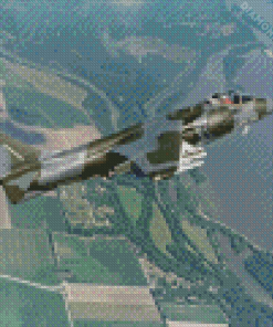 Harrier Jump Jet Military Plane Diamond Painting