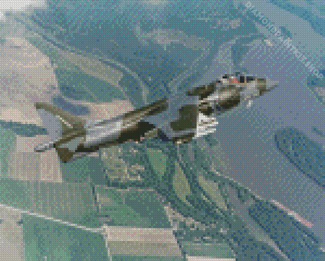 Harrier Jump Jet Military Plane Diamond Painting