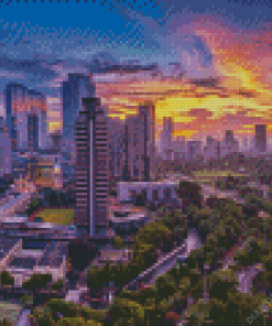 Jakarta Skylines Diamond Painting