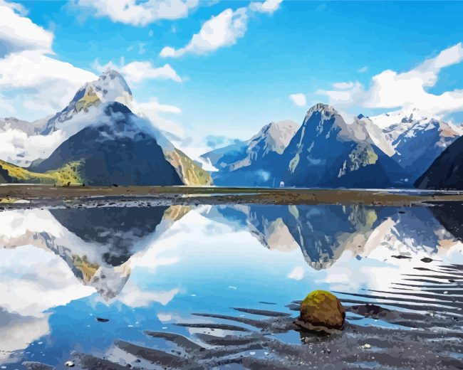 Milford Sound In New zealand Diamond Painting