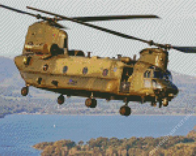 Military Chinook Helicopter Diamond Painting