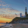 Montauk Point Lighthouse At Sunset Diamond Painting