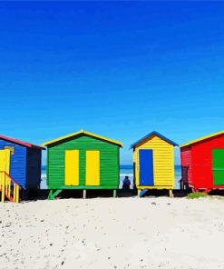 South Africa St James Beach Huts Diamond Painting