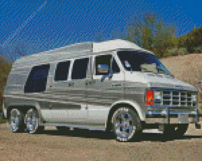 Three Axe Dodge Van Diamond Painting