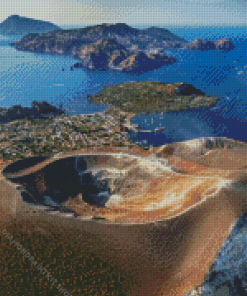 Volcano Island Landscape Diamond Painting