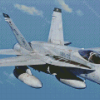 White Fa18 Hornet Fighter Diamond Painting
