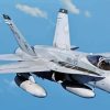 White Fa18 Hornet Fighter Diamond Painting