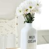 White Flowers In Milk Bottle Diamond Painting