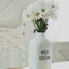 White Flowers In Milk Bottle Diamond Painting