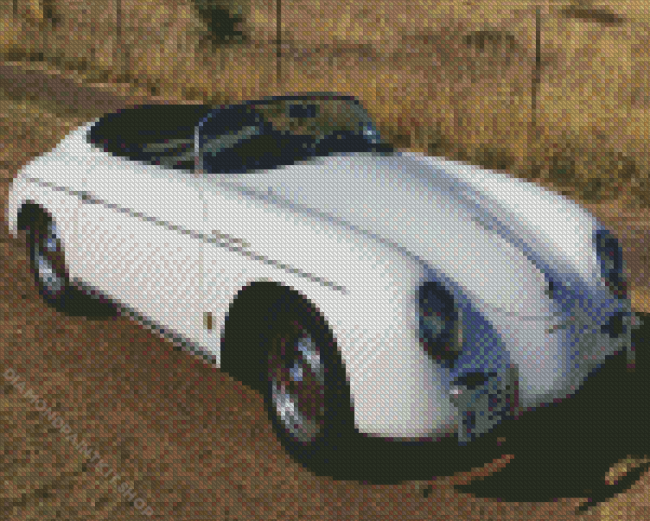 White Vintage Porsche Diamond Painting