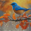 Blue Bird in Autumn Diamond Painting