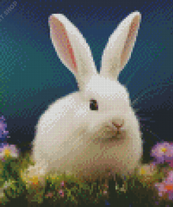 Bunny in Flower Field Diamond Painting