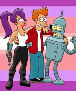 Fry and Leela Diamond Painting