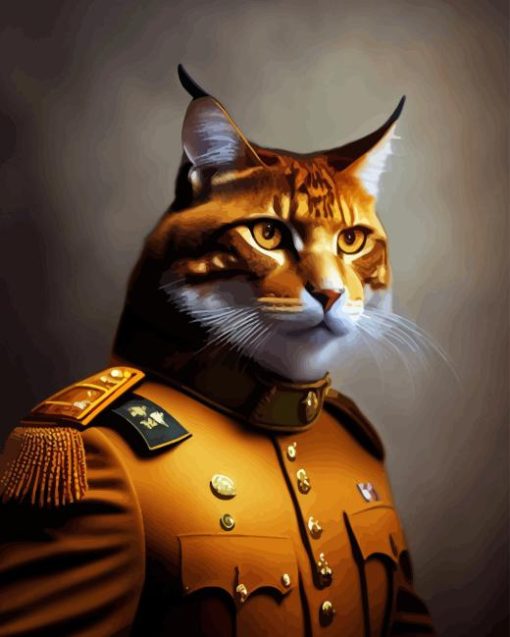 Ginger Cat in Uniform Diamond Painting