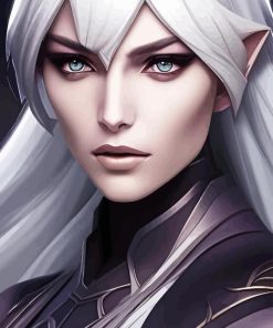 Girl White Hair Diamond Painting