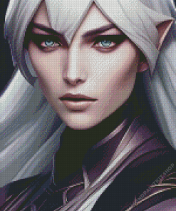 Girl White Hair Diamond Painting