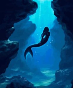 Mermaid Silhouette Underwater Diamond Painting