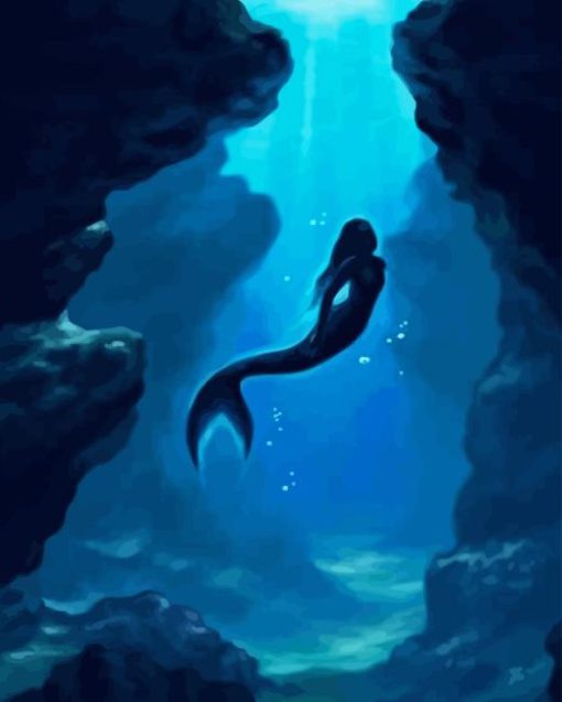 Mermaid Silhouette Underwater Diamond Painting