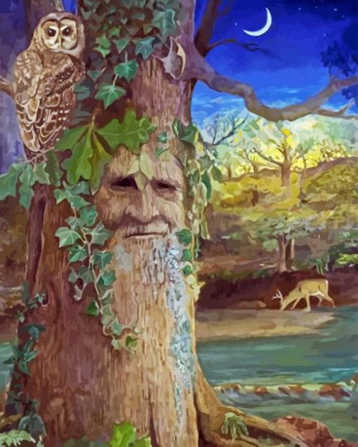 Owl On Wise Old Tree Diamond Painting