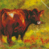 Red Cow Diamond Painting