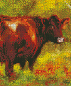 Red Cow Diamond Painting