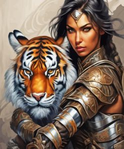 Tiger With Woman Diamond Painting