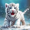 White Tiger in Snow Diamond Painting