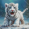 White Tiger in Snow Diamond Painting