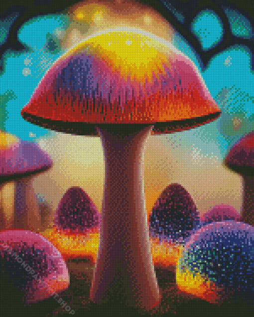 Colorful Mushroom Diamond Painting