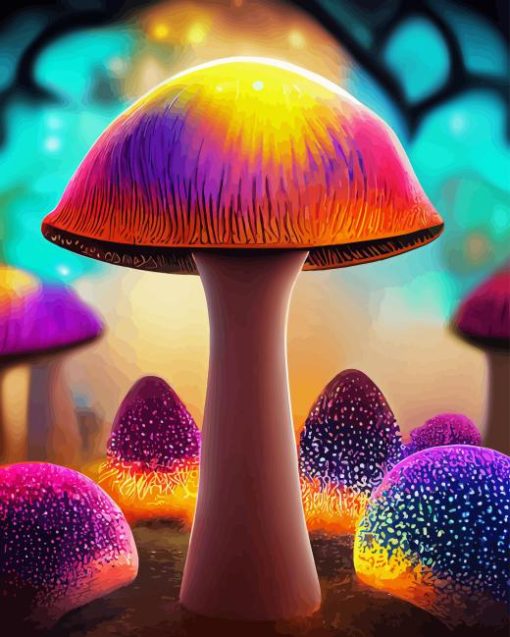 Colorful Mushroom Diamond Painting