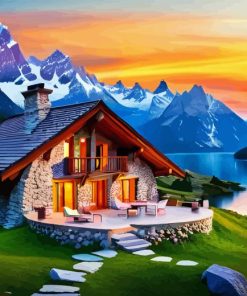 Lake in Alps Diamond Painting