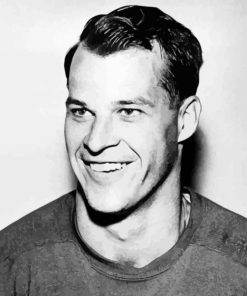 Monochrome Gordie Howe Diamond Painting