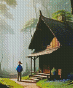 Mystery Forest House Diamond Painting