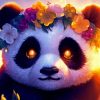 Panda With Flowers Diamond Painting