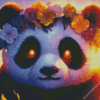 Panda With Flowers Diamond Painting